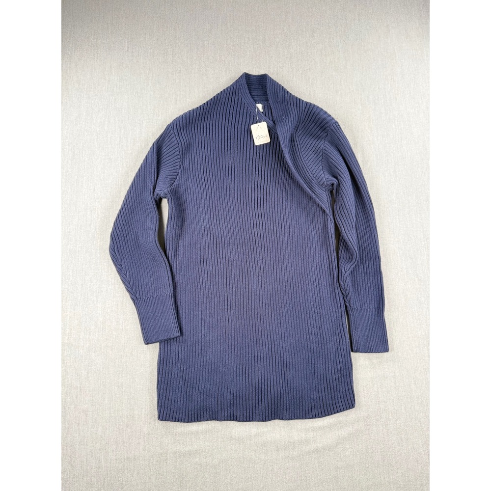 Free People Beach Navy Blazer Ribbed Knit Tunic Sweater OB2097140 S